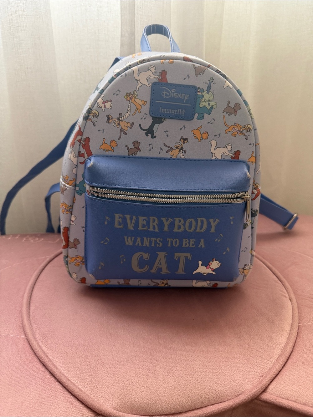 Loungefly x Disney Blue 'Everybody Wants to Be a Cat' Mini Backpack